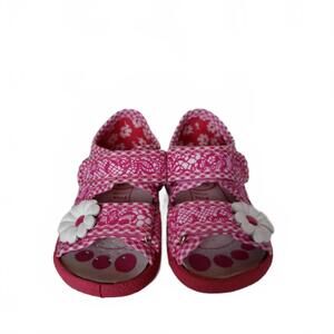 NEW RENBUT SHOES girl's velcro 2-strap sandal in red